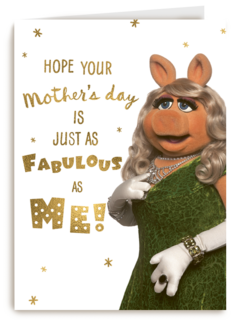 moederdag kaart miss piggy fabulous as me