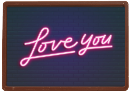 Liefde kaart neon Love you