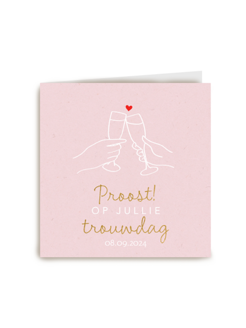 Proost op jullie trouwdag glazen