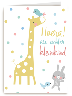 Felicitatiekaart hoera een achterkleinkind