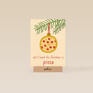 Kerstkaart Grappig All I want for Christmas is pizza
