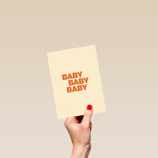 And C Baby Baby Baby kaart oranje
