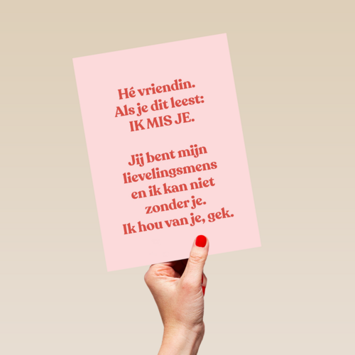 Vriendschapskaart vrouw missen powervrouw