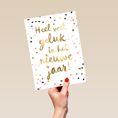 nieuwjaar kaart heel veel geluk in het nieuwe jaar