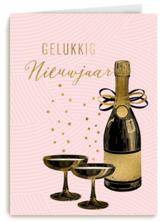 nieuwjaar kaart champagne bubbels