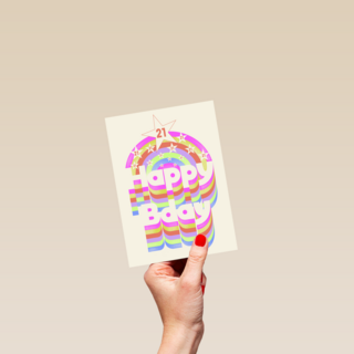 happy 21 bday met disco regenboog