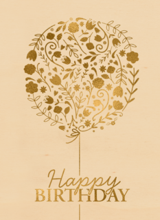 Gouden boom met Happy Birthday