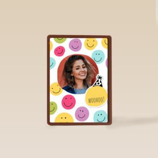 Verjaardagskaart foto smilies woohoo