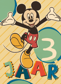 Blije Mickey Mouse verjaardagskaart
