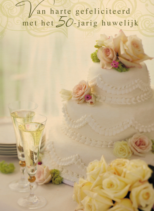 Houten Kaart Huwelijksjubileum | Houten Kaart Hallmark | Huwelijksjubileum | Bruidstaart Voor Gouden Huwelijk