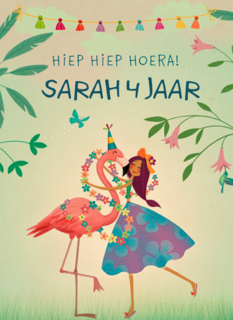 hiep hiep hoera met de flamingo