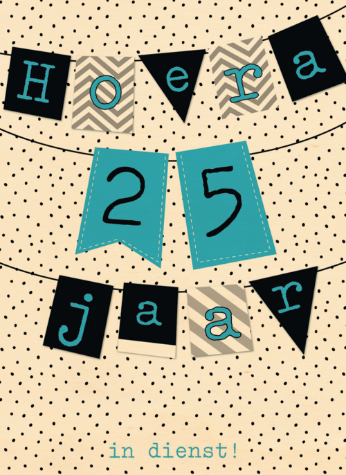 Houten Kaart Jubileum | Houten Kaart Hallmark | Jubileum | Vlaggenlijn 25 Jaar