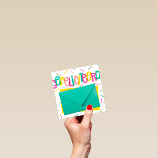 Felicitatiekaart groene envelop