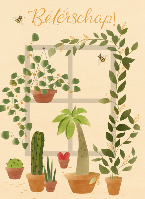 Houten Kaart Beterschapskaarten | Houten Kaart Hallmark | Beterschapskaarten | Beterschap Kaart Planten En Bijtjes