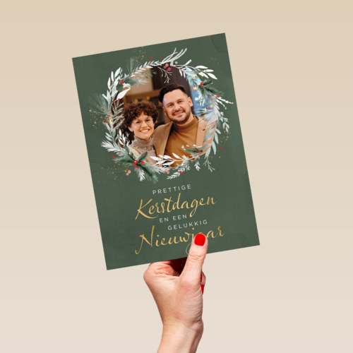 Prettige kerstdagen gelukkig nieuwjaar fotokaart