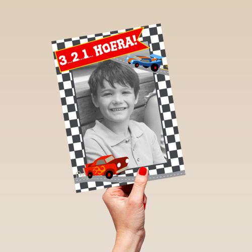 Drie twee een hoera met auto