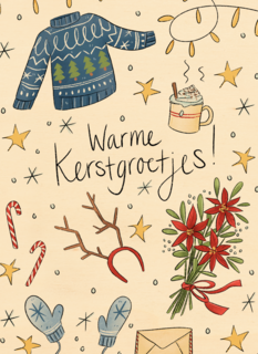 kerstkaart matia studio warme kerstgroetjes
