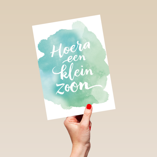 watercolor hoera een kleinzoon