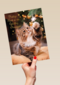 Prettige kerst en gelukkig nieuwjaar kat