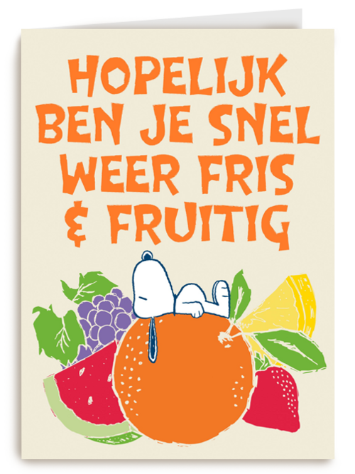 Beterschapskaart Snoopy fris en fruitig