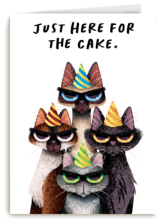 verjaardag kaart folio just here for the cake