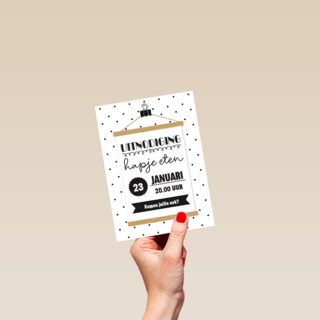 Uitnodiging etentje borrel hapje eten  