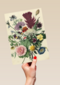 studio art kaart van schilderij met bloemen blanco