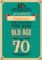 leeftijd zeventig old age