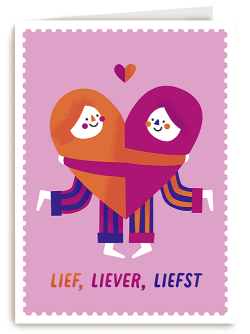Kaart Hallmark | Liefde | Kinderpostzegels Lief Liever Liefste
