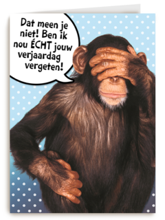 aap met hand voor zijn ogen