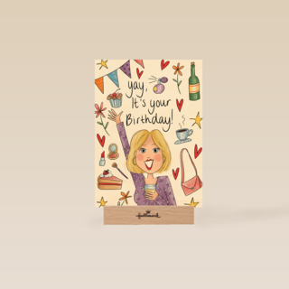Verjaardagskaart vrouw Yay it is your birthday Matia Studio