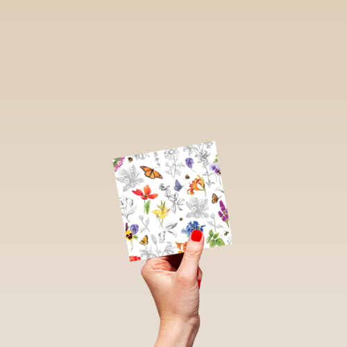 Kaart flowers by Marjolein Bastin Blanco bloemen en vlinders