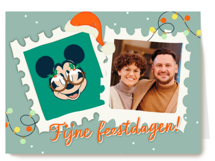 fijne kerstdagen fotokaart mickey
