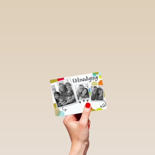 fotokaart uitnodiging drie fotoos
