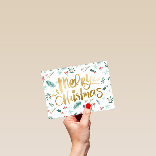 Kerstkaart merry christmas mistletoe