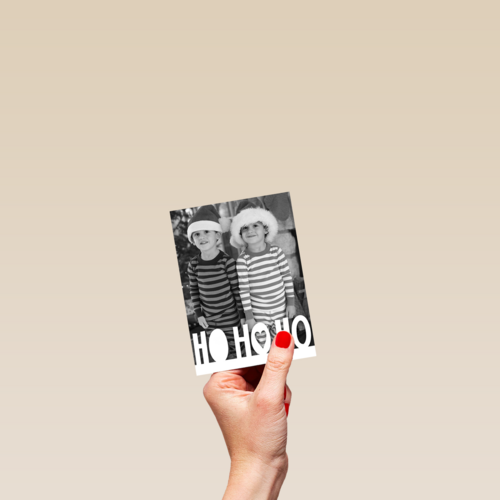 fotokaart met ho ho ho als tekst
