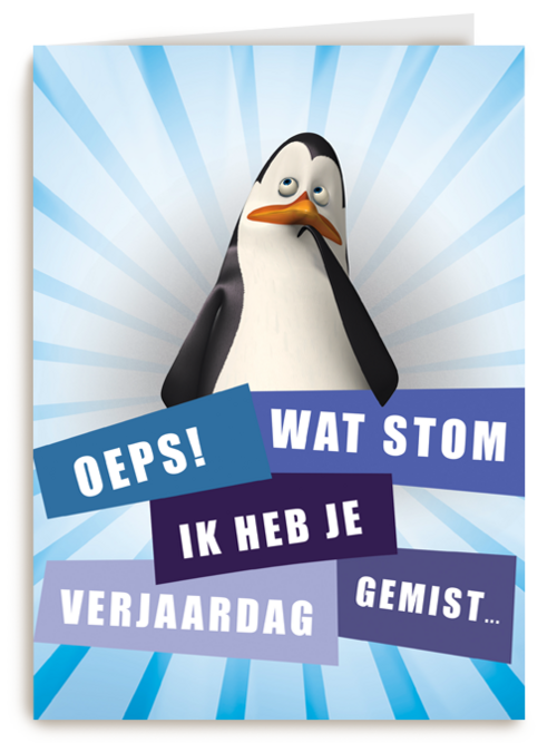 Penguins verjaardag te laat kaart