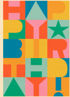 happy birthday met kleurvlakken