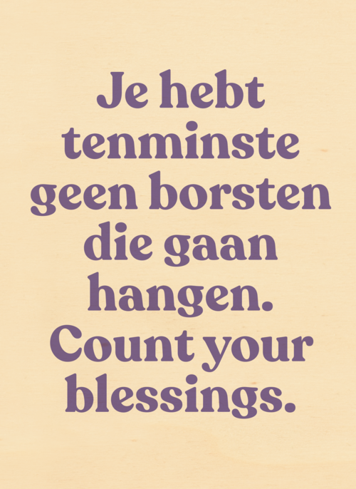 verjaardag kaart grappig borsten die gaan hangen