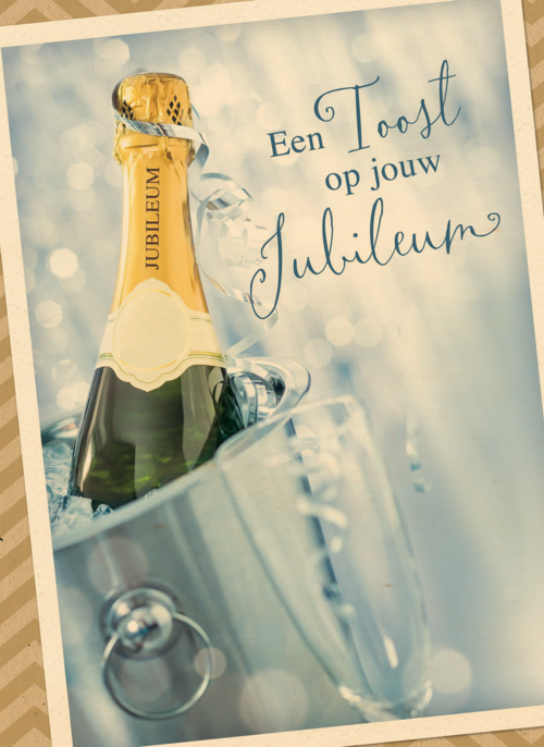 Houten Kaart Jubileum | Houten Kaart Hallmark | Jubileum | Een Toost Op Jouw Jubileum Champagne