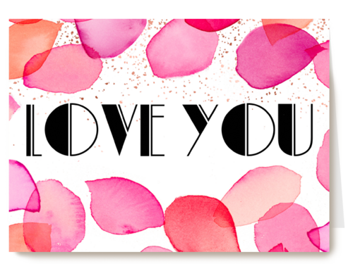 Kaart Hallmark | Liefde Valentijn | Liefde Kaart Love You Rozenblaadjes