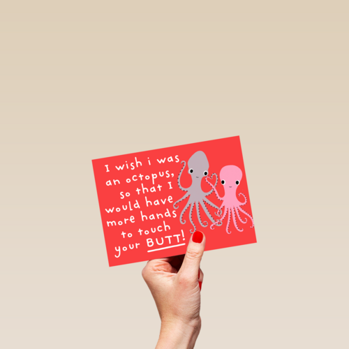 Valentijnskaart I wish I was an octopus