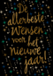 nieuwjaarskaart klassiek zwart met sterren