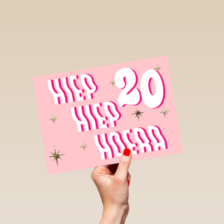 hiep hiep hoera voor 20ste verjaardag