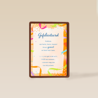 Gefeliciteerd kaart spring een gat in de lucht More than words