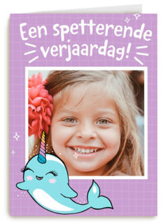 een spetterende narwal verjaardag voor jou