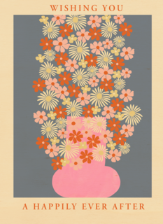 Getrouwd kaart met bloemen