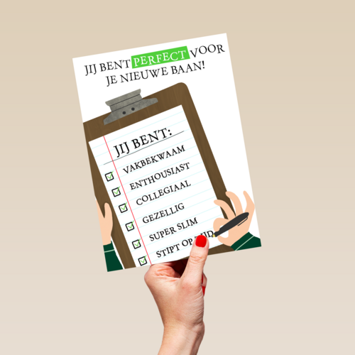 nieuwe baan kaart perfect voor je nieuwe baan