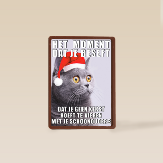 Kerstkaart Grappig Geen kerst met je schoonouders