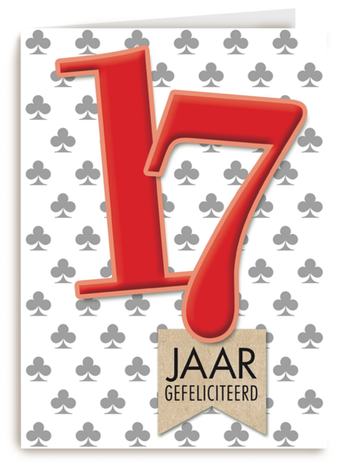 Verjaardagskaart Hallmark | Zeventien Rood Klavers